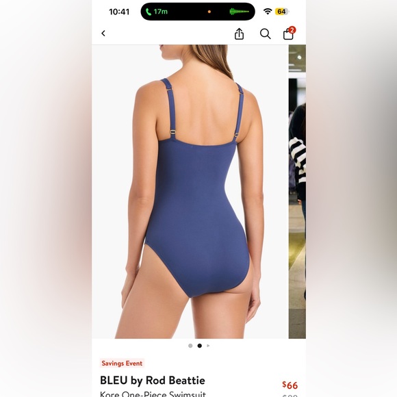 Nordstrom Swimsuit (bleu by rod beattie) - Picture 2 of 8